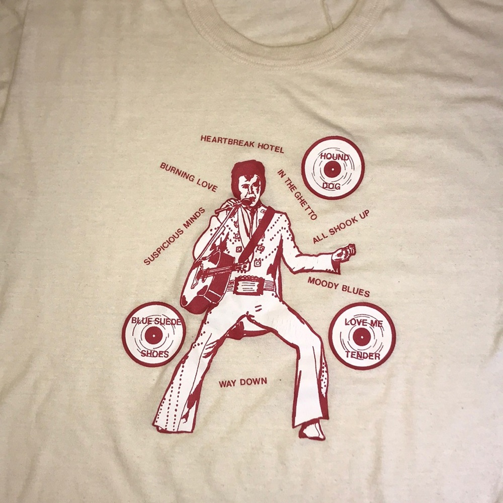 Elvis Vintage Tee Made in USA Cream T Shirt